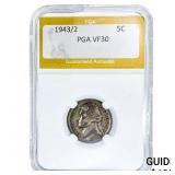 1943/2 Jefferson Nickel PGA VF30