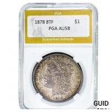 1878 8TF Morgan Silver Dollar PGA AU58