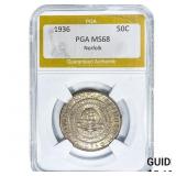 1936 Norfolk Half Dollar PGA MS68