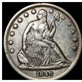 1840 Seated Liberty Half Dollar CLOSELY UNCIRCULAT