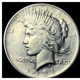 1921 Silver Peace Dollar NEARLY UNCIRCULATED