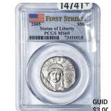 2005 $50 Platinum Liberty 1/2oz PCGS MS69