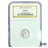 2006 1/10oz Platinum Eagle $10 NGC MS69