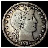 1906-D Silver Barber Half Dollar NEARLY UNCIRCULAT