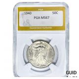 1940 Walking Liberty Half Dollar PGA MS67