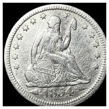 1854 Arrows Seated Liberty Quarter NEARLY  UNCIRC