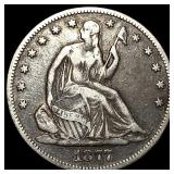 1877 Seated Liberty Half Dollar CLOSELY UNCIRCULAT