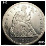 1842 Seated Liberty Dollar CHOICE AU