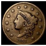 1837 Coronet Head Large Cent NEARLY UNCIRCULATED