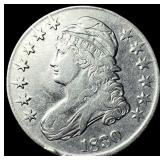 1830 Capped Bust Half Dollar CLOSELY UNCIRCULATED