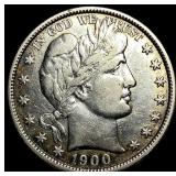 1900 Silver Half Dollar (Barber) CLOSELY UNCIRCULA