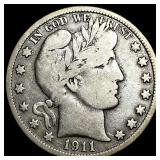 1911-D Silver Barber Half Dollar LIGHTLY CIRCULATE