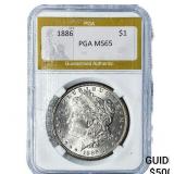 1886 Morgan Silver Dollar PGA MS65