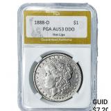 1888-O Morgan Silver Dollar PGA AU53 DDO Hot Lips