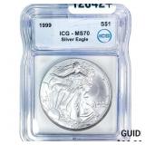 1999 Silver Eagle ICG MS70
