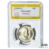 1936-D Cincinatti Half Dollar PGA MS67