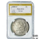 1888-O Morgan Silver Dollar PGA VF25 Hot Lips