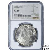 1885-CC Morgan Silver Dollar NGC MS65