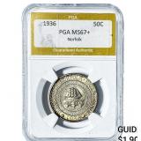 1936 Norfolk Half Dollar PGA MS67+