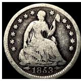 1853 Arrows Seated Liberty Half Dime NICELY CIRCUL