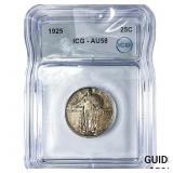 1925 Standing Liberty Quarter ICG AU58
