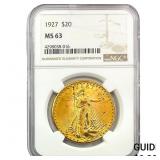 1927 $20 Gold Double Eagle NGC MS63