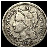 1876 Nickel Three-Cent Piece NEARLY UNCIRCULATED
