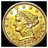 1907 Liberty Head Quarter Eagle $2.50 UNCIRCULATED