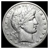 1912-D Silver Barber Half Dollar CLOSELY UNCIRCULA