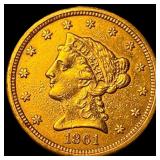 1861 Gold $2.50 Liberty Head Quarter Eagle CHOICE