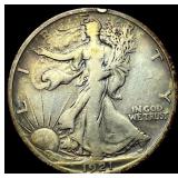 1921-S Silver Walking Liberty Half Dollar LIGHTLY