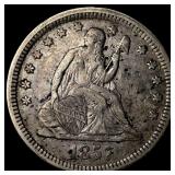 1857 Silver Seated Liberty Quarter NEARLY UNCIRCUL