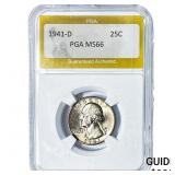 1941-D Washington Silver Quarter PGA MS66