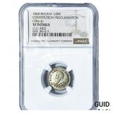 1868 Bolivia Constitution Silver 1/8 Melgarejo NGC