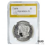 1878 Morgan Silver Dollar PGA MS63+ PL