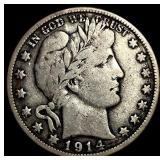 1914-S Silver Barber Half Dollar LIGHTLY CIRCULATE