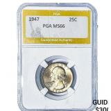 1947 Washington Silver Quarter PGA MS66