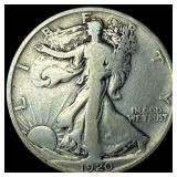 1920 Silver Half Dollar Walking Liberty  NEARLY U