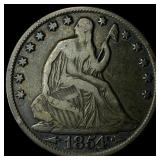 1854-O Silver Seated Liberty Half Dollar  NEARLY