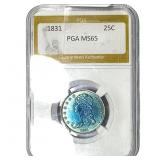 1831 Capped Bust Quarter PGA MS65