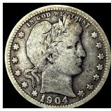 1904 Silver Barber Quarter LIGHTLY CIRCULATED