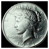 1921 Silver High Relief Peace Dollar CHOICE  AU