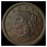 1856 Braided Hair Large Cent NICELY  CIRCULATED