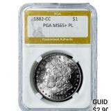 1882-CC Morgan Silver Dollar PGA MS65+ PL