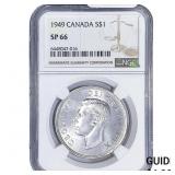 1949 Canada Silver Dollar - George VI NGC SP66