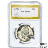 1952-S Franklin Half Dollar PGA MS67