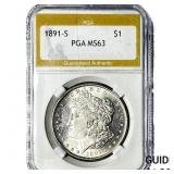 1887-S Morgan Silver Dollar PGA MS63