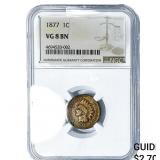 1877 Indian Head Cent NGC VG8 BN