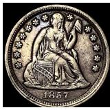 1857 Seated Liberty Dime NEARLY UNCIRCULATED