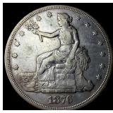 1876 Silver Trade Dollar NEARLY UNCIRCULATED